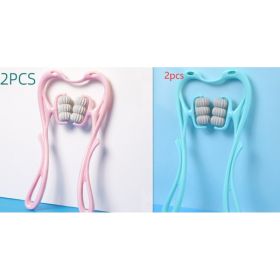 Multifunctional Manual Six-wheel Neck Massager Massage Relieve Roller Massage Tool (Color: A set 2pcs)