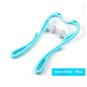 Multifunctional Manual Six-wheel Neck Massager Massage Relieve Roller Massage Tool (Color: Swan Blue)