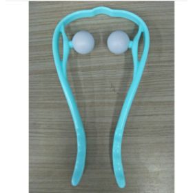 Multifunctional Manual Six-wheel Neck Massager Massage Relieve Roller Massage Tool (Color: Light neck blue)