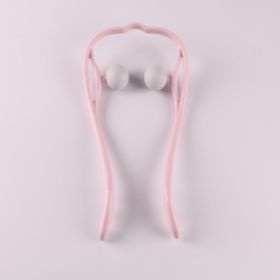 Multifunctional Manual Six-wheel Neck Massager Massage Relieve Roller Massage Tool (Color: Light neck pink)