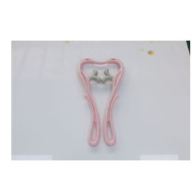 Multifunctional Manual Six-wheel Neck Massager Massage Relieve Roller Massage Tool (Color: New Thumb pink)