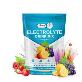 Hydrate Electrolytes Powder Packets, 28 On-The-Go Stick Packs Zero Sugar Electrolytes Drink Mix, Keto Powdered Drink No Added Sugar (Option: default)