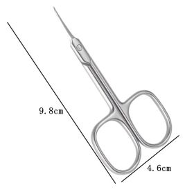 Stainless Steel Cuticle Scissors, Curved Sharp Pointed Tip Nail Scissors, Professional Nail Art Pedicure Tool For Trimming Cuticles, Dry Skin, Ey (Option: 1pcs)
