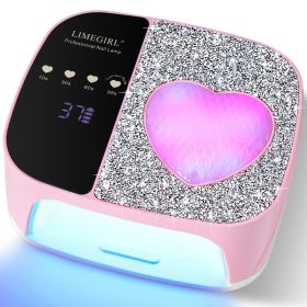 UV LED Nail Lamp Kit For Gel Polish Professional Fast Curing Dryer Light Set With 4 Timer Settings Cordless Rechargeable Nail Art Cure Machine Fo (Option: Pink)