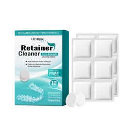 Oralhoe Denture 12-Piece Stain Removal Tartar Control Deep Cleaning Refreshing for Daily Oral Care (Option: default)