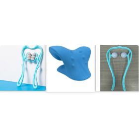 Multifunctional Manual Six-wheel Neck Massager Massage Relieve Roller Massage Tool (Color: Set4)