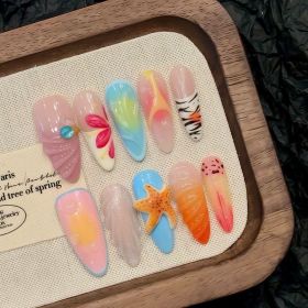 Three-dimensional Starfish Island Vacation Style Wear Nail Tip (Option: 2670 Long Pointed Round-Large L)