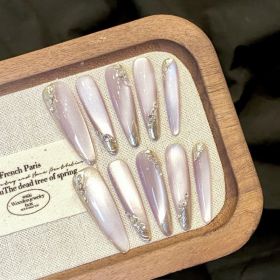 French Gradient Moon Shadow Zihui Gentle Temperament Pile Rhinestone Removable Wear Armor (Option: Extra Small XS-2623 Fine Tip)